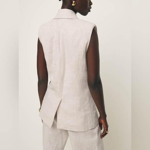 BNWOT Reformation Clark Linen Vest in Oatmeal XS - Picture 2 of 11